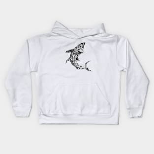 SHARK ART DRAWING HANDMADE Kids Hoodie